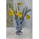 Mary Millar Watt (1924-2023) oil on board, Daffodils - 'A present for Mother's Day', 51cm x 34.5cm,