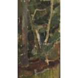 Edwin Smith (1912-1971) oil on board - Waterfall in a wood
