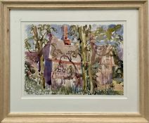 Mary Millar Watt (1924-2023) watercolour - Manston Hall, Whepstead, signed and titled, 26 x 35cm, gl