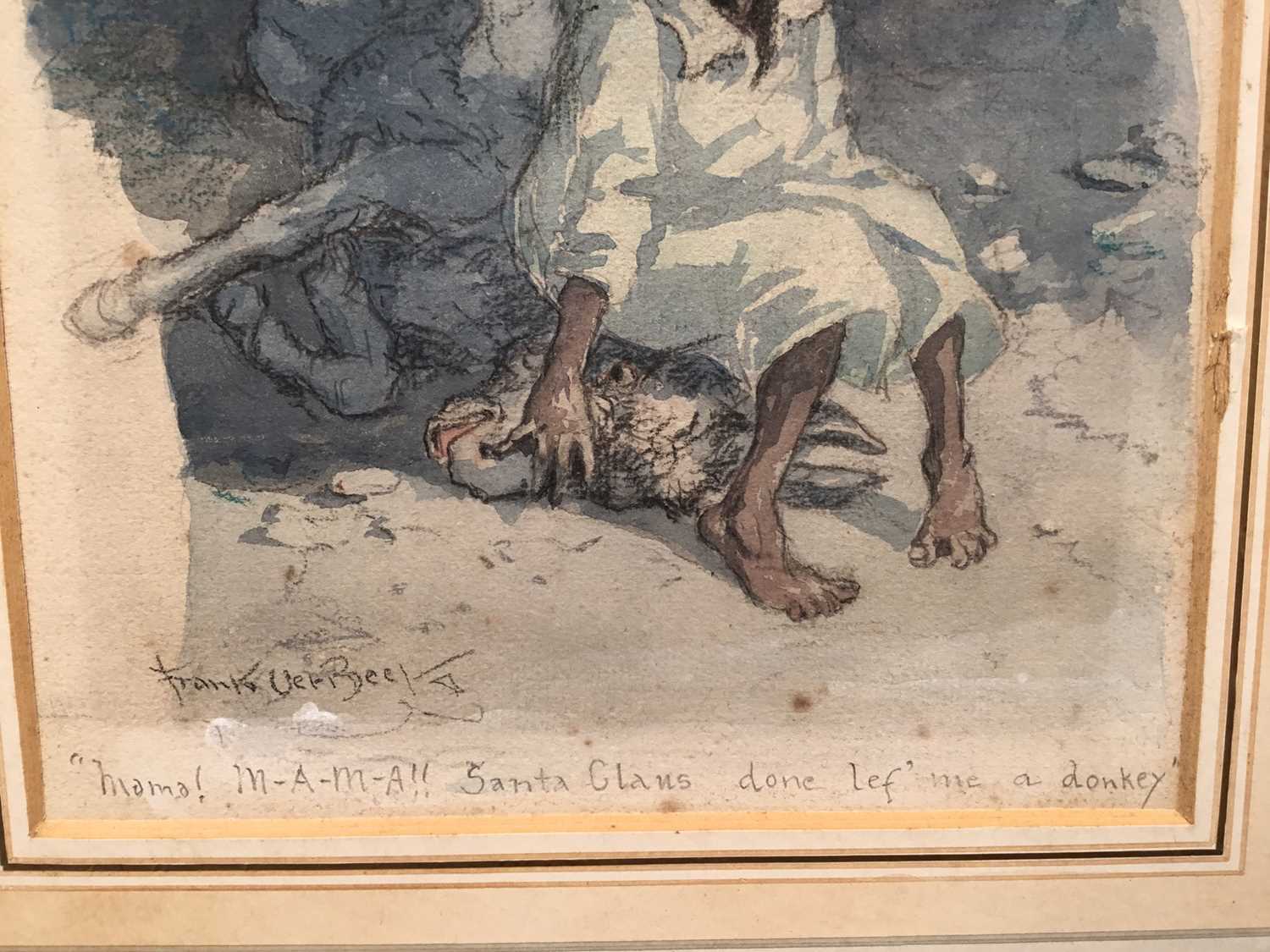 Frank ver Beck (American 1858-1933) original watercolour illustration for 'The Donkey Child' circa 1 - Image 6 of 6