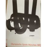 Pierre Soulages - 1972 Munich Olympics original poster - 100 x 64cm