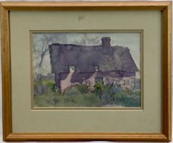 Amy Watt (1900-1956) watercolour - Rookery Farm, Dedham, 23 x 30cm, glazed frame