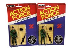 Palitoy Action Man Action Force Z Force Sapper (x2) & Infantryman (x3), on card with blister pack (5