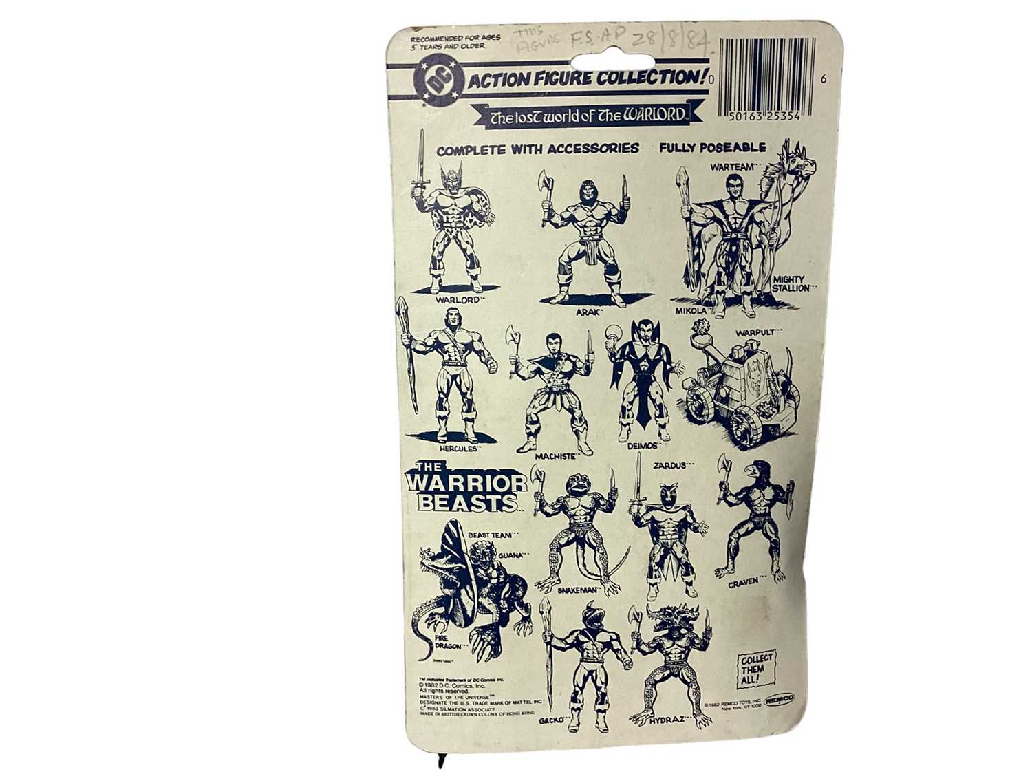 Remco (c1982) The Warrior Beasts 6" action figues including Craven, Hydras & Skull Man, all on card - Image 4 of 4