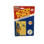 Palitoy Action Man Action Force Space Patroller (Space Security Trooper Weapon), on card with bliste