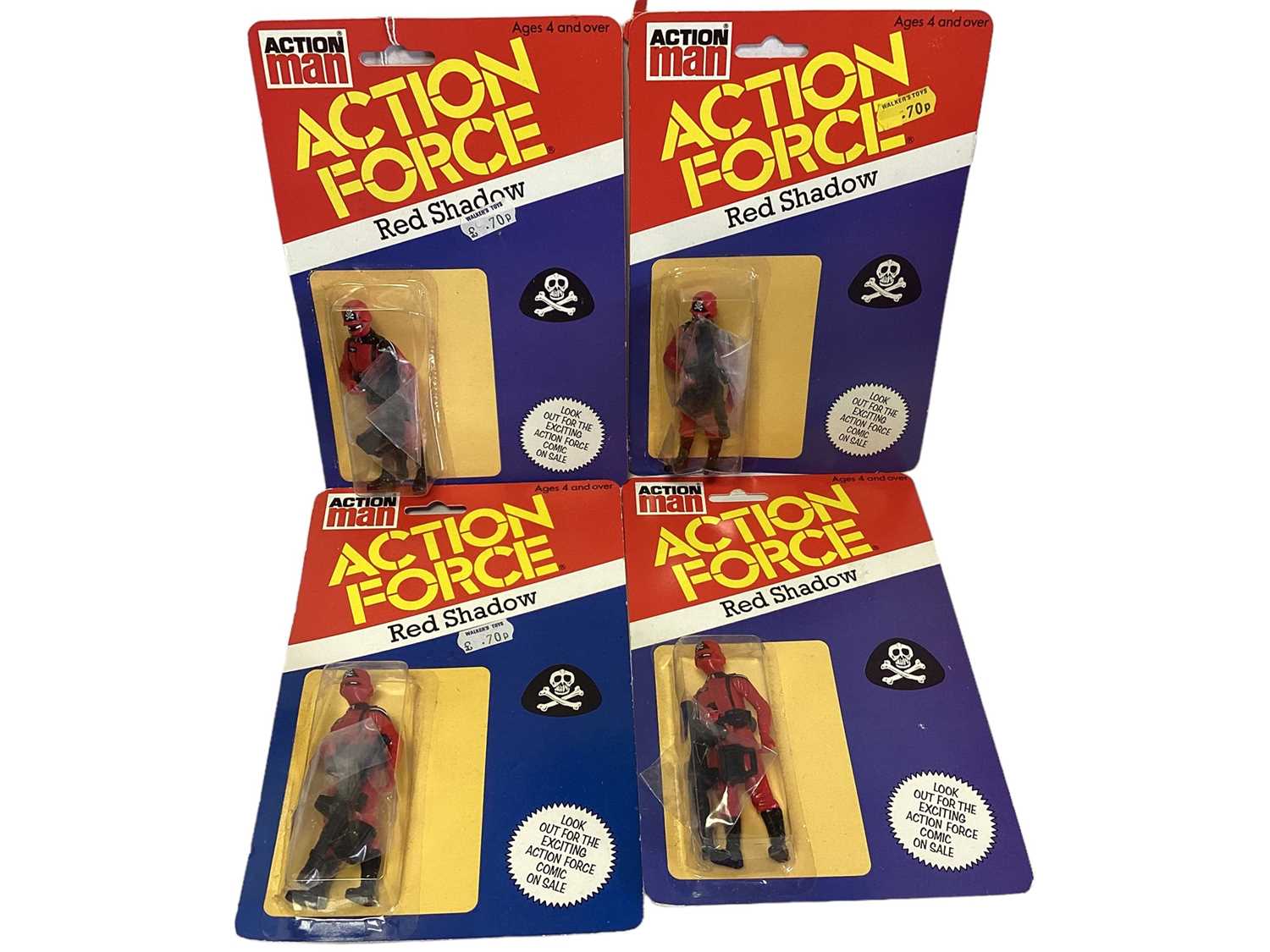 Palitoy Action Man Action Force Red Shadow (Single Cell Bubble Version), on card with blister pack (