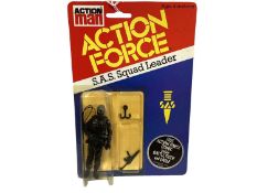 Palitoy Action Man Action Force S.A.S. Squad Leader & S.A.S.Commando (x3), on card with blister pack