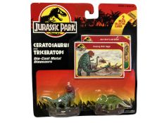 Kenner (c1993) Jurassic Park Mini Twin Pack Dinosaur action figures, complete set, on card with bubb