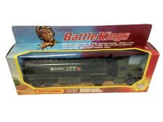 Matchbox Battle Kings diecast military vehicles including Articulated Petrol Tanker K-115, Armoured