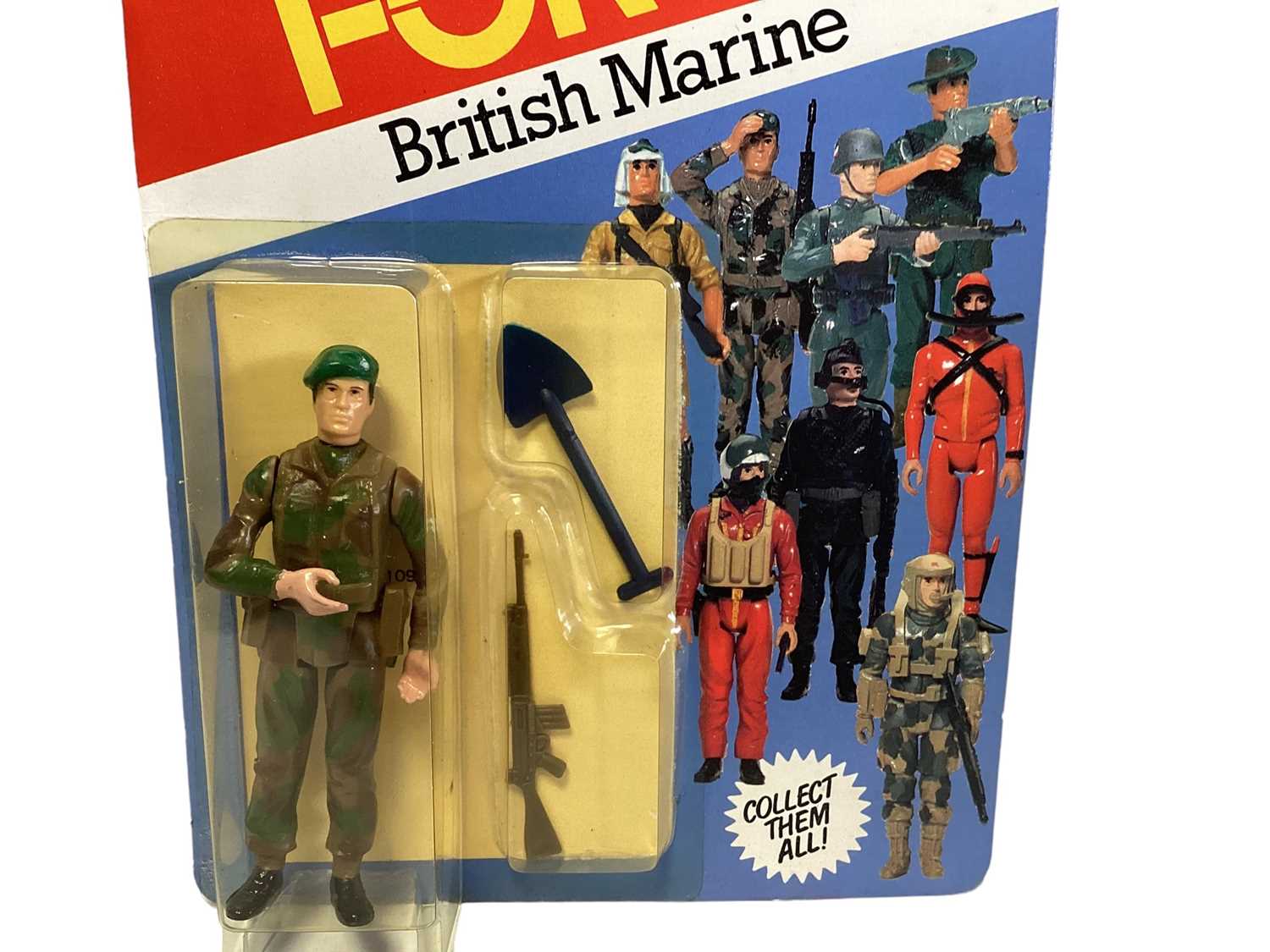 Palitoy Action Man Action Force Series 1 British Marine (Painted Beret Badge Version), on card with - Image 2 of 3