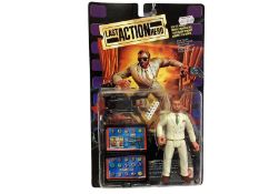 Mattel (c1993) Last Action Hero Stunt Figure Evil Eye Benedict, on card with bubblepack No.10671 (1)