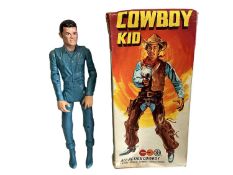 Marx Toys Johnny West Cowboy Kid 11" action figure, with accessories sealed, boxed (crumpled) No.204