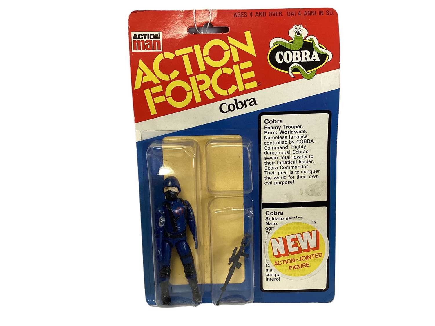 Palitoy Action Man Action Force Cobra & Red Shadow (Three Versions) (x3), on card with blister pack