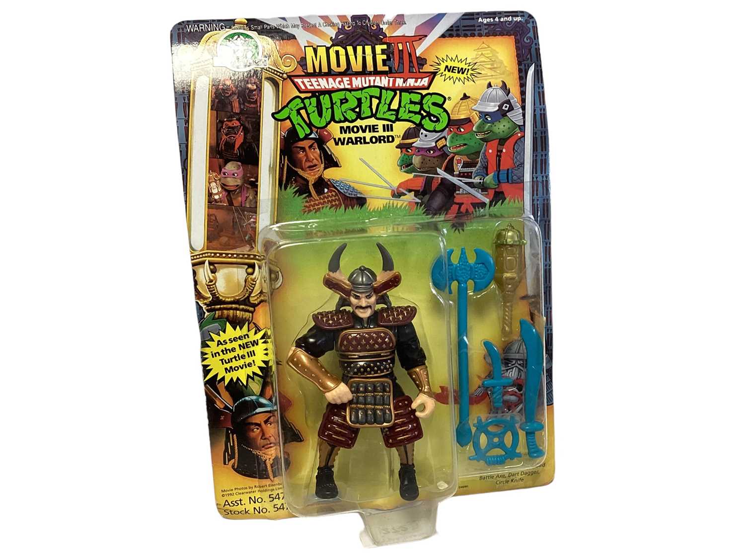 Playmates Giochi Preziosi (c1992) Movie III Teenage Mutant Ninja Turtles Warlord 5" action figure, o