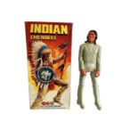Marx Toys Johnny West Indian Cherokee 11" action figure with accessories sealed, boxed (wear to corn