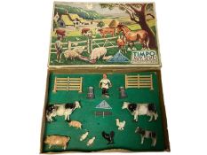 Timpo Vintage Farm series Box Set including Farm Hand, Cattle, Pigs, Poultry, Milk Churns & Fence Hu