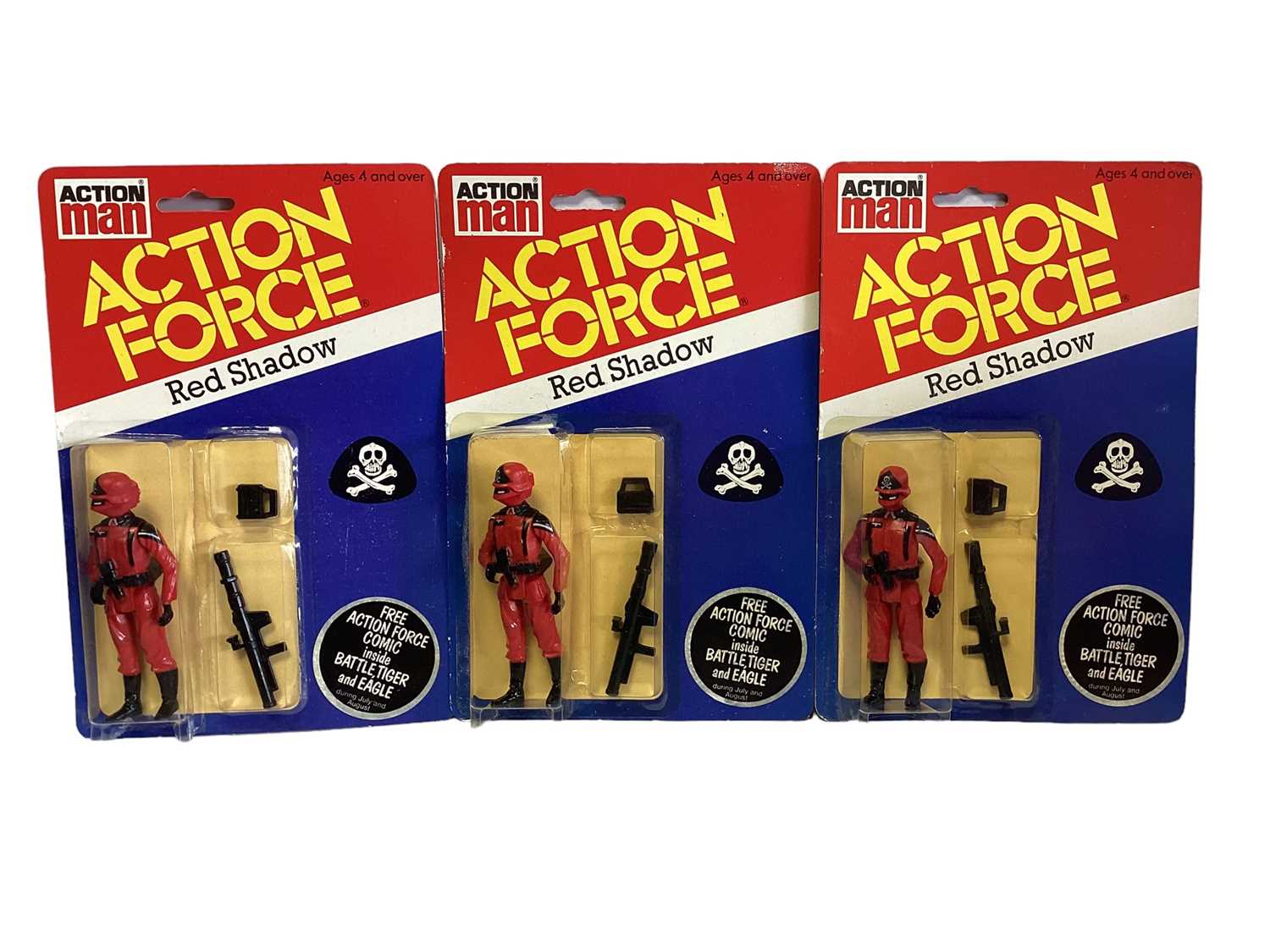 Palitoy Action Man Action Force Cobra Officer, Cobra (x2) & Red Shadow (Black Glove Version) (x3), o - Bild 3 aus 4