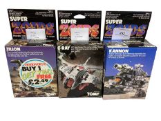 Tomy (1984-1986) Super Zoids Zillion No.2592 (Woolworths Sticker), Kannon No.2592 & Z-Ray No2580, bo
