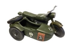 Cherilea 12 German Motorcycle and Sidecar (Green & Khaki Versions), plus Kayak and other make traile