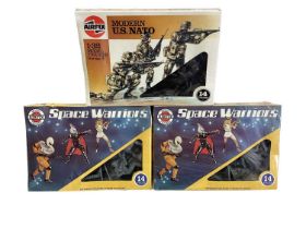 Airfix 1:32 Scale Space Warriors (x2) & Modern U.S. Nato series 2 figures, all sealed 14 piece boxes