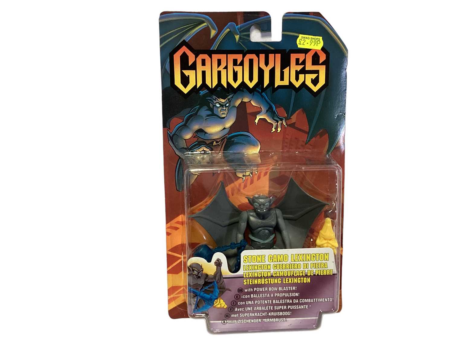 Kenner Giochi Preziosi (c1995) Gargoyles Stone Camo Lexington action figure, on card with bubblepack