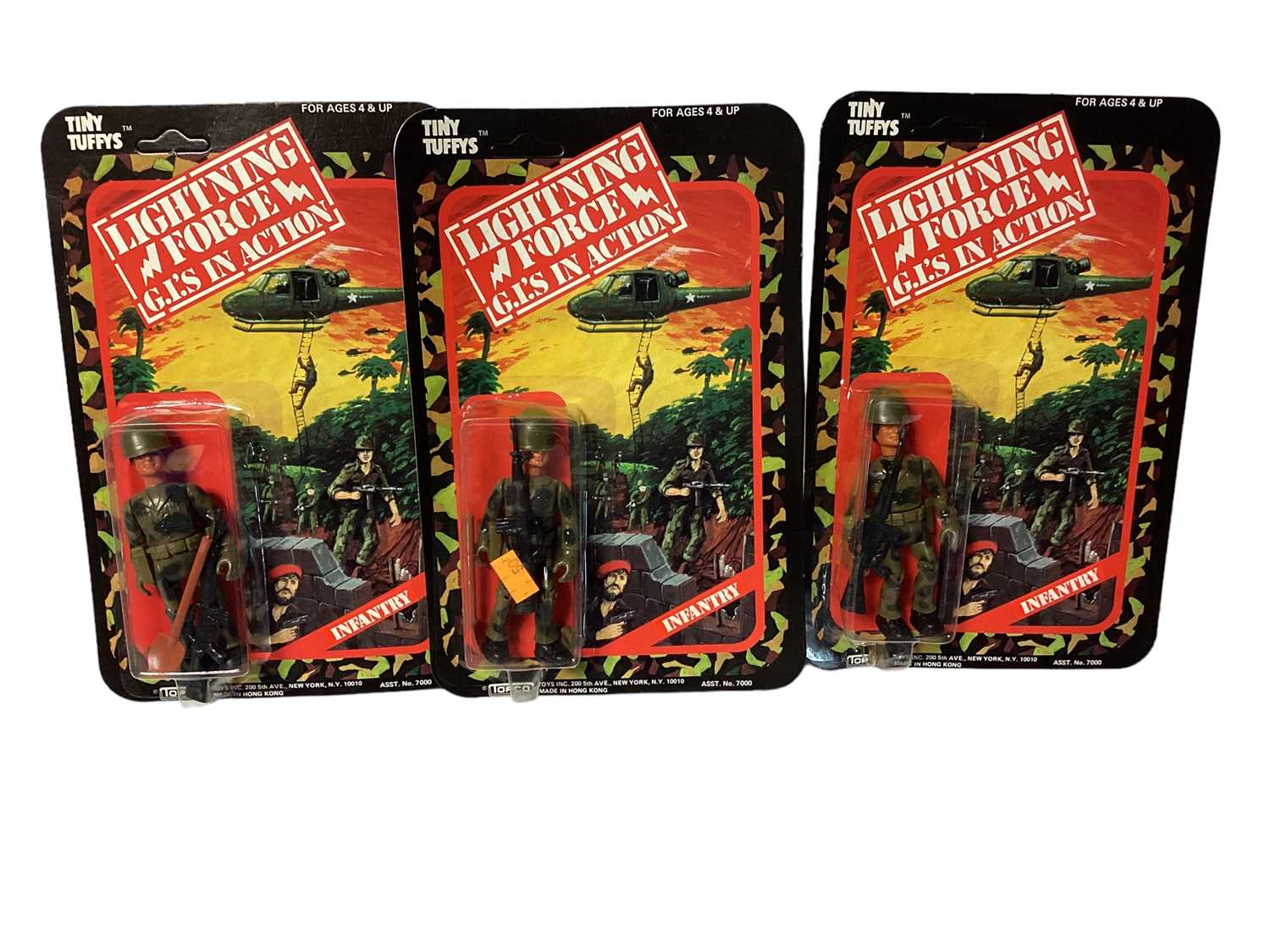 Topco Tiny Tuffys (c1970's) Lightning Force G.I's in Action 3 1/2" action figures including Infantry - Image 3 of 4