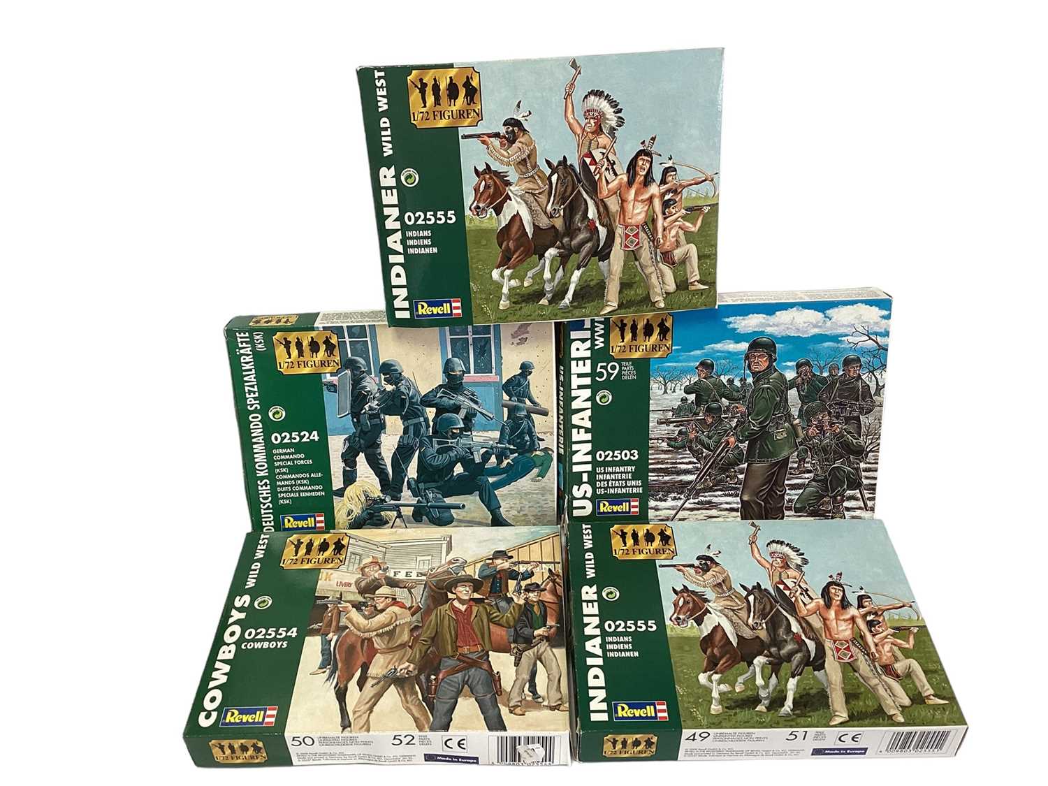 Airfix OO Scale Waterloo soldiers (x4), Revell 1:72 Scale Cowboys & Indians (x3), German & US Infant - Image 2 of 4