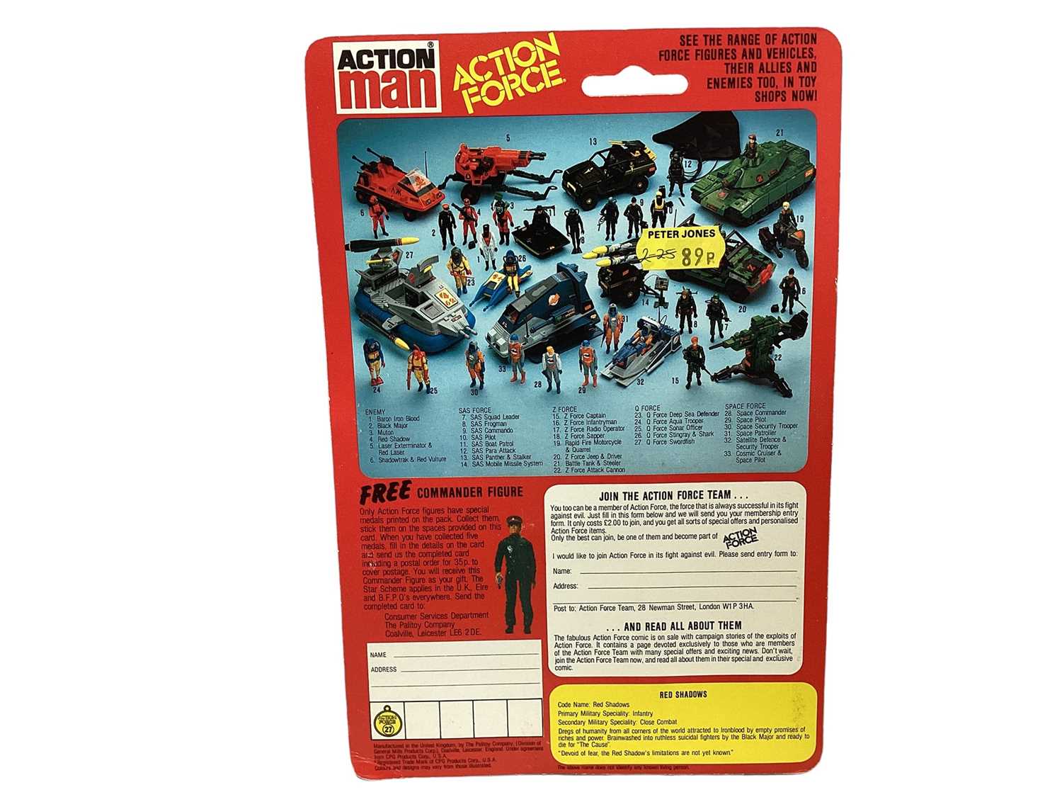 Palitoy Action Man Action Force Cobra & Red Shadow (Three Versions) (x3), on card with blister pack - Bild 4 aus 4