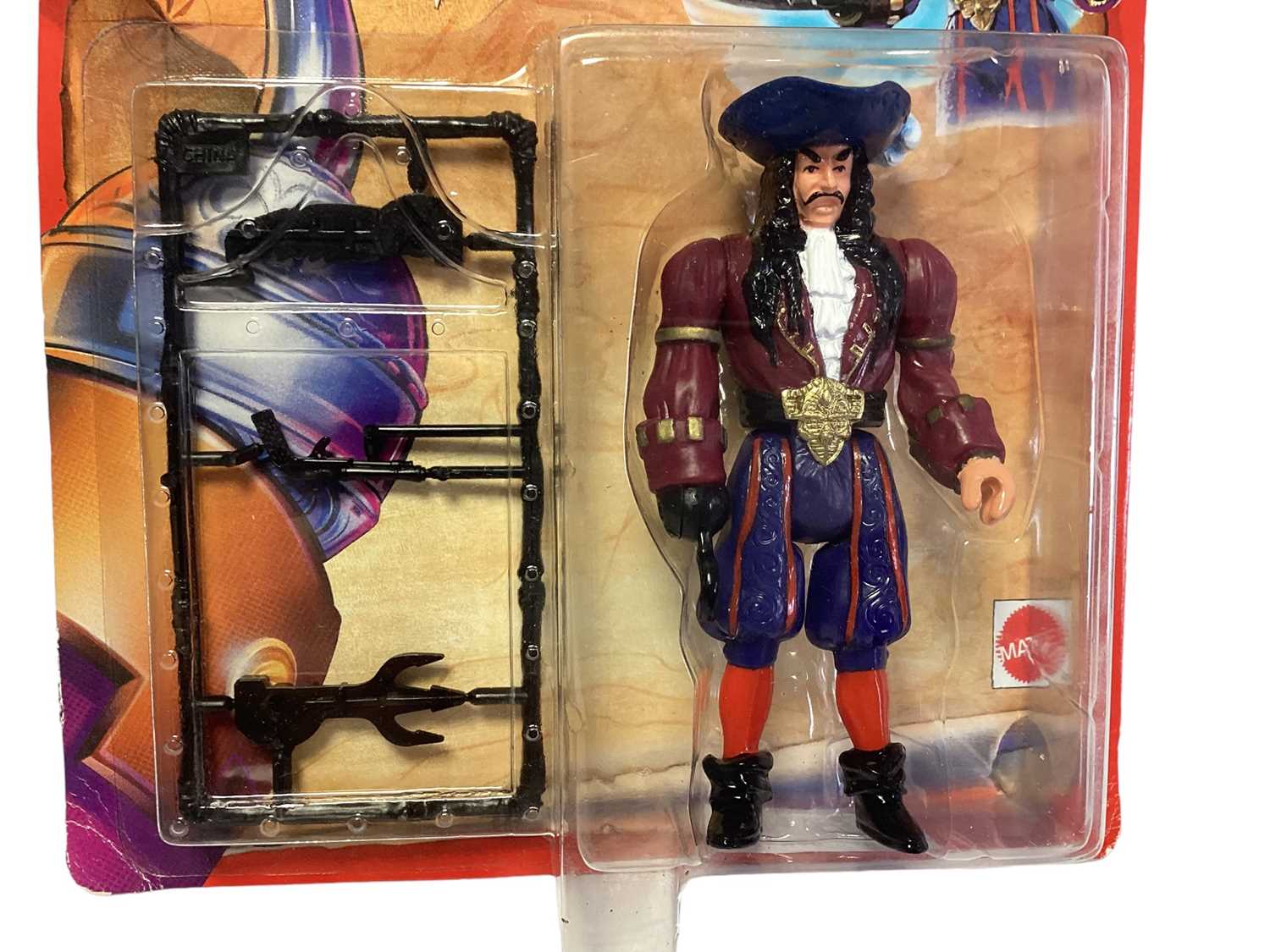 Mattel (c1991) Hook Multi-Blade 5" action figure Captain Hook, on card with bubblepack No.2857 (1) - Image 2 of 3