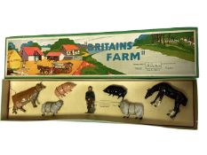 Britains Farm Box Set including Cow, 2 Pigs, 2 Rams, Horse & Land Girl, No.54F (1)