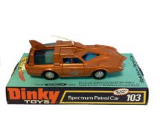 Dinky (1970's) Gerry Anderson's Captain Scarlet & the Mysterons Spectrum Patrol Car, on plinth with