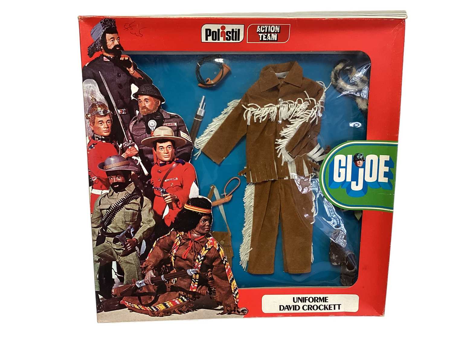 Polistil (c1975) Hasbro GI Joe Action Team David Crockett Outfit, in frame window box No.44 (1)