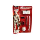 Palitoy Action Man Emergency Medics & High Rescue Outfits, on card with bubblepack No.34520, 34521 &