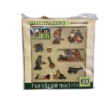 Britains Hand Paint plastic figures Folk, in window box No.7530, plus Farmyard Cows (x2) and Make-Up