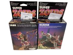 Tomy (1984-1986) Super Zoids Zillion No.2592, Kannon No.2592. Zark No.2580 & Scarab No.2591, boxed (