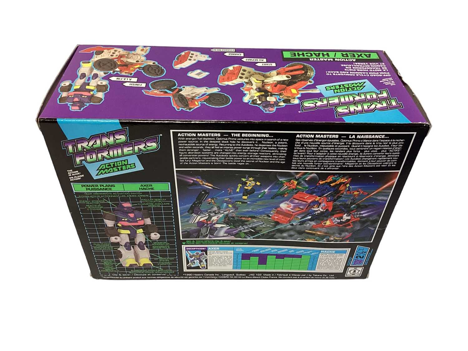 Hasbro (c1990) Transformers Action Masters Axer (Alternate Mode;Off-Road Cycle/Pom-Pom Cannon) Decep - Image 3 of 6