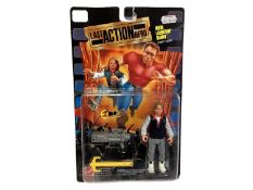 Mattel (c1993) Last Action Hero Stunt Figure Hook Lauchin' Danny, on card with bubblepack No.10672 (