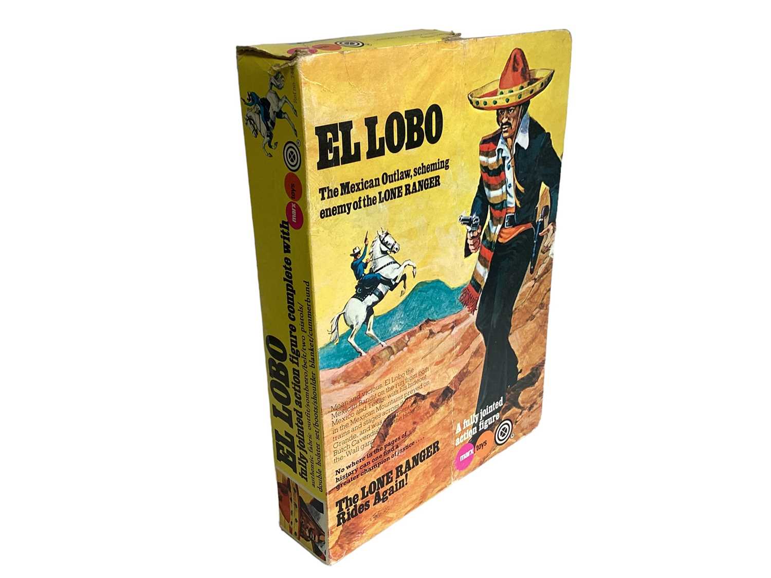 Marx Toys (c1977) The Lone Ranger Rides Again El Lobo, The Mexican Outlaw, 10" action figure with ac - Image 2 of 4