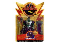 Selection of action figures including Flash Gordon Ming the Merciless, Atomic Ranger Warrior, Mega R