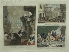 Hogarth, Sleeping Congregation, Masquerades & Operas Colubus, hand coloured engraving, published 180
