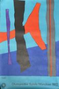 1972 Munich Olympics poster by Fritz Winter, 101cm x 63.5cm, unframed