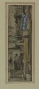 Max Pollak American/Czech 1886-1870, San Francisco China town, etching and aquatint, signed and edit