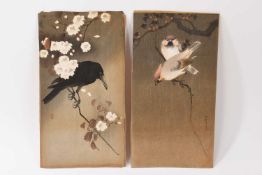Ohara Koson (1877-1945), two Japanese woodblock prints of birds