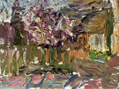Annelise Firth (b. 1961) oil on board - Spring Day, signed verso, 30cm x 40cm, unframed