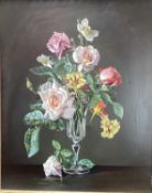 Peter F. Fuller, oil on canvas - Still life of flowers, signed, 49.5cm x 39.5cm, in gilt frame