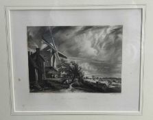 John Constable (1776-1837) two mezzotints - Mill near Colchester and Castle Acre Priory, 20cm x 25cm