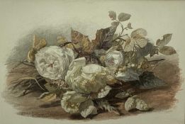 Julius Jacobus van de Sande Bakhuyzen (Dutch, 1835-1925) pencil and watercolour - still life of whit