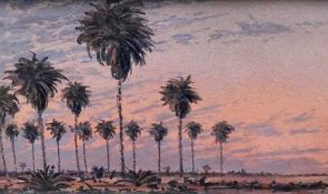 Duncan McCandless (American b.1941) watercolour - American western landscapes with palm trees and sm