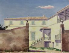 Fergus Graham (1900-1968) oil on canvas - The Farmstead, signed, 51cm x 66cm, unframed