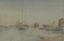 Of local interest: Charles Cheston (1882-1960) watercolour, The Guidecca, Venice, signed, 23 x 33cm,